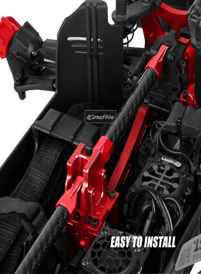 RCarmubWow RC Brace Tube w/Ball Cup Upgrades Part for 1/8 Kraton/Notorious 6S BLX,Carbon Fibre Brace Tube & 7075 Aluminium Ball Cup & Balls,Replace #ARA320501#ARA320762#ARA320763,Red - Image 3